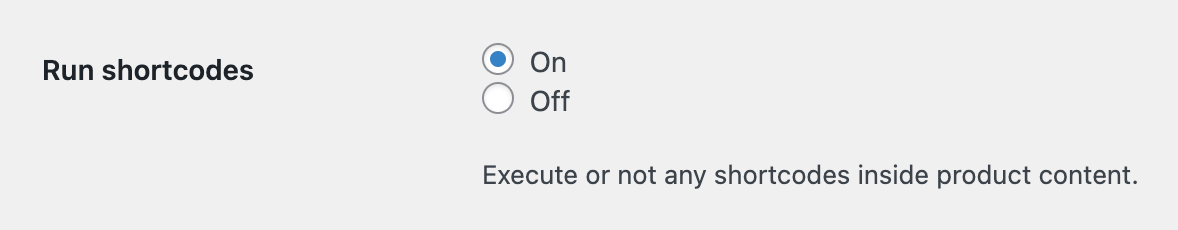 Option to disable shortcodes execution