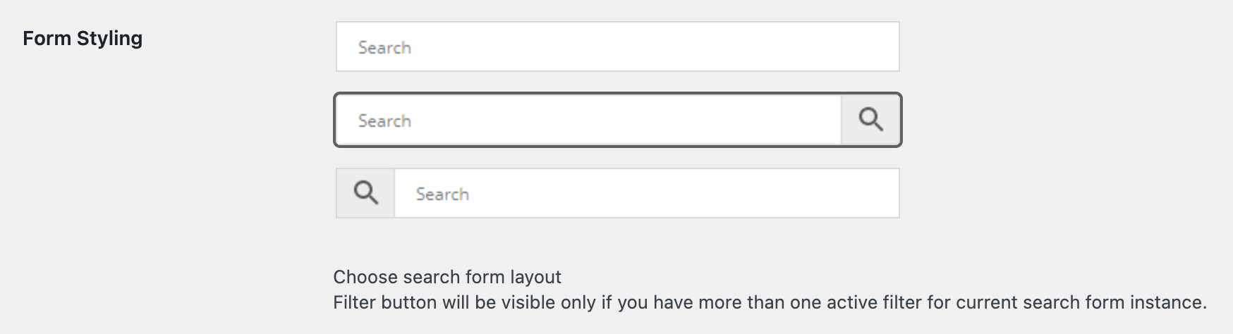 Search form layouts