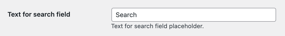 Text for search field option