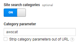 Site search categories optional
