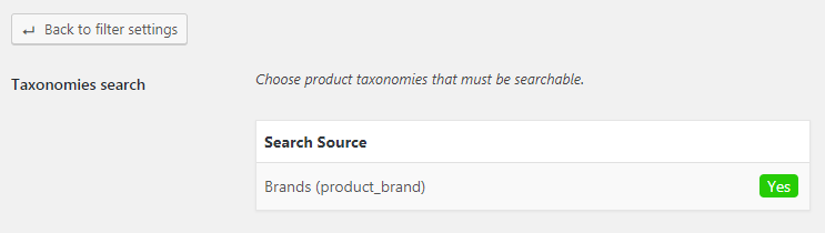 All custom taxonomies available for search