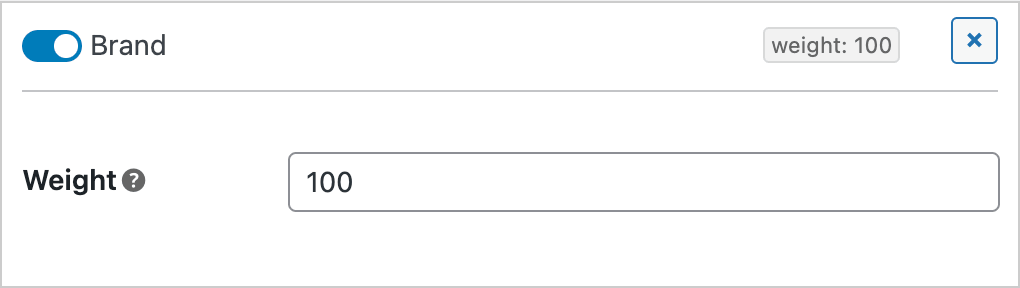 Set weight for sources