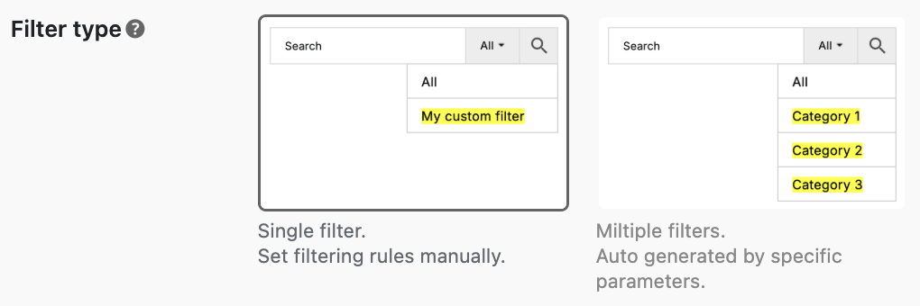 Two types of filters