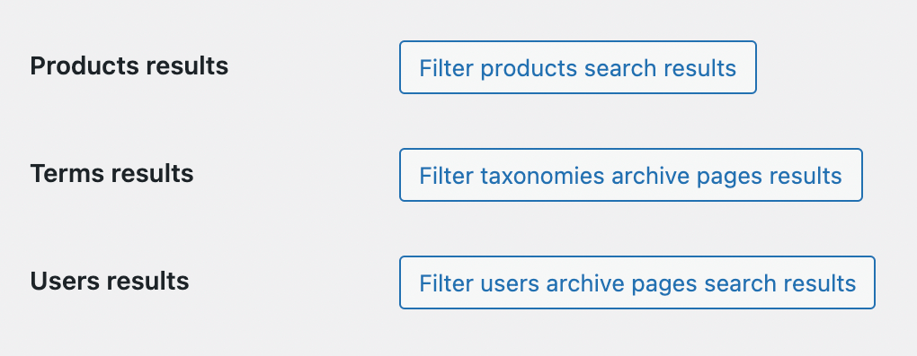 Different filters groups