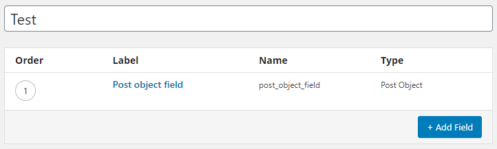 Post object field type
