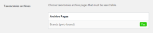 Brands archive page search option