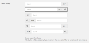 Predefined search form layouts