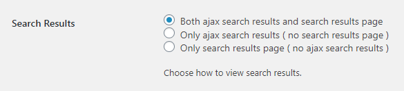 Plugin options for search results