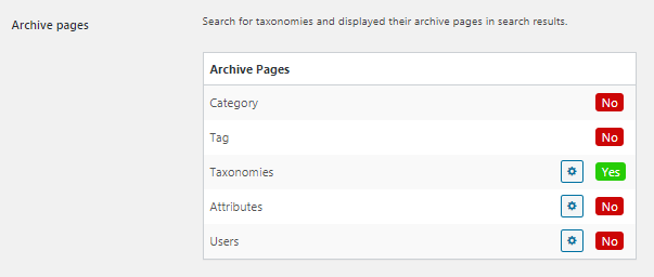 Enabling taxonomies terms search