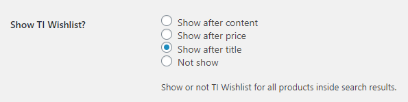 Wishlist display options