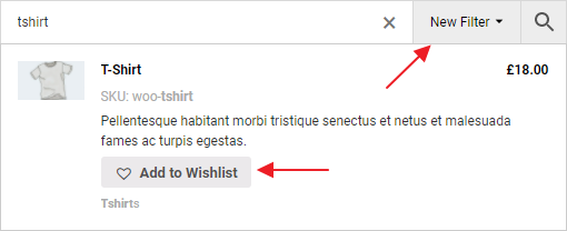 Wishlist button position inside second filter