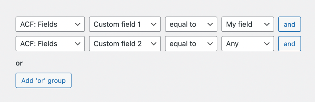 Filter search results by fields