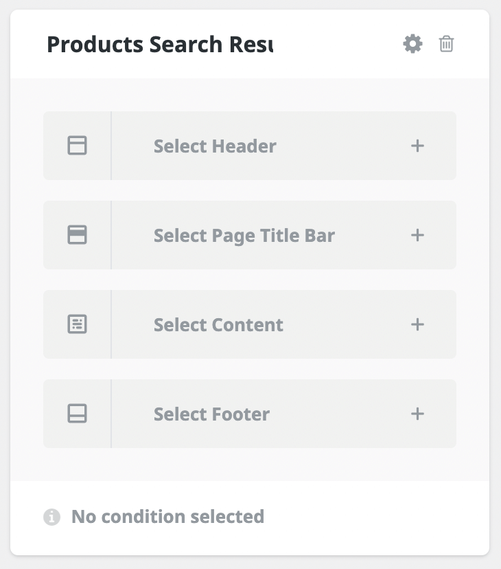 'Products Search Results' layout box
