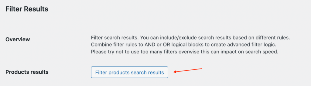 Create new search results filter