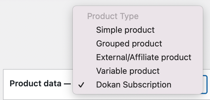 Dokan Subscription product type