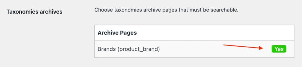 Enable brands archive pages search