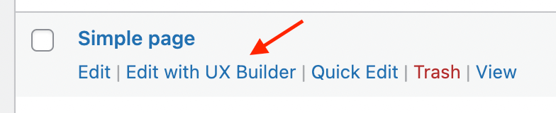 Edit page via Flatsome UX Builder