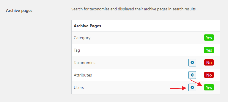 Enabling users search option