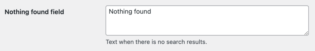 Nothing found field option