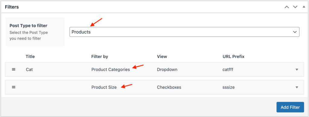 New filters inside filters set