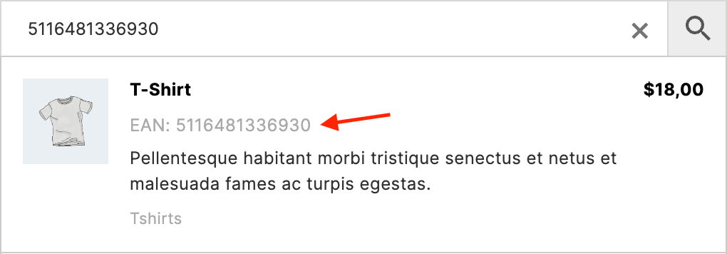 Show EAN numbers for search results