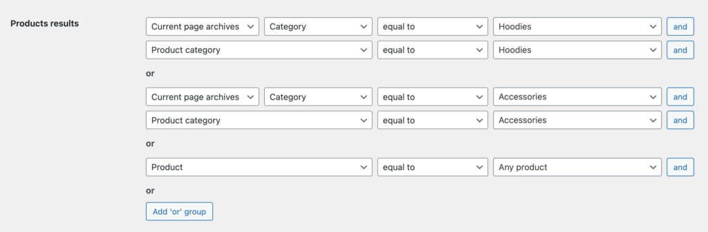 Search results filtering rules