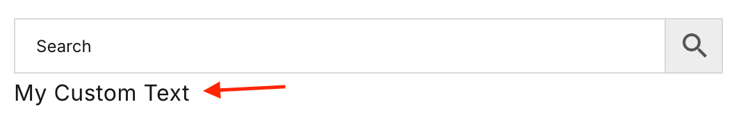 Custom text at the bottom of the search form