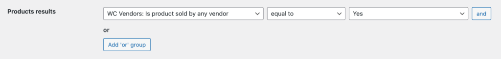 'WC Vendors: Is product sold by any vendor' products results filter