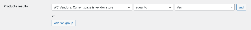 'WC Vendors: Current page is vendor store' search results filter