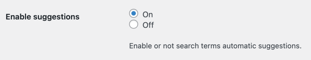 Option to enable search suggestions