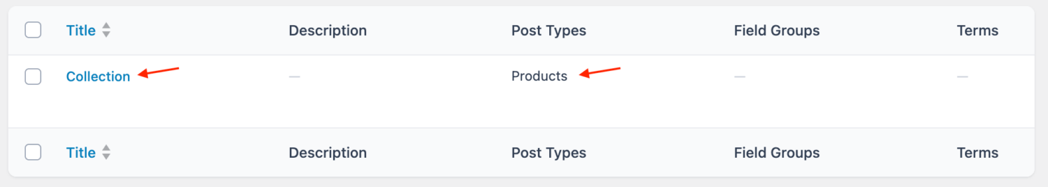 Collection taxonomy inside ACF settings page