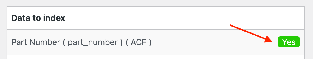 Enable specific ACF field for index