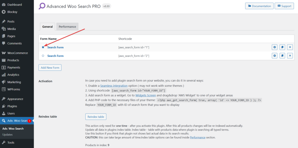 advanced woo search starred search form