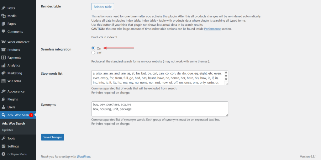 seemless integrations advanced woo search