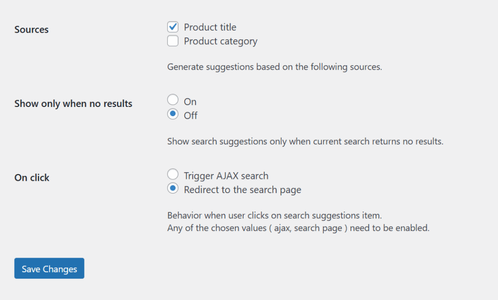 advanced woo search search suggestions more options