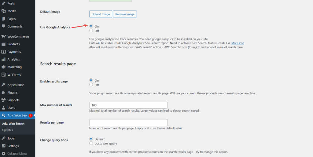 advanced woo search use gogle analytics - woocommerce search synonyms