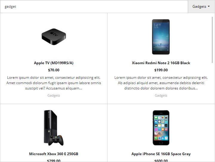 Customize search results 