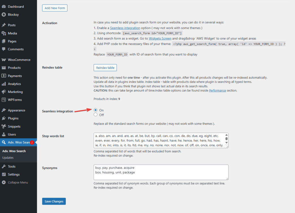 seamless integration in the advanced woo search pro