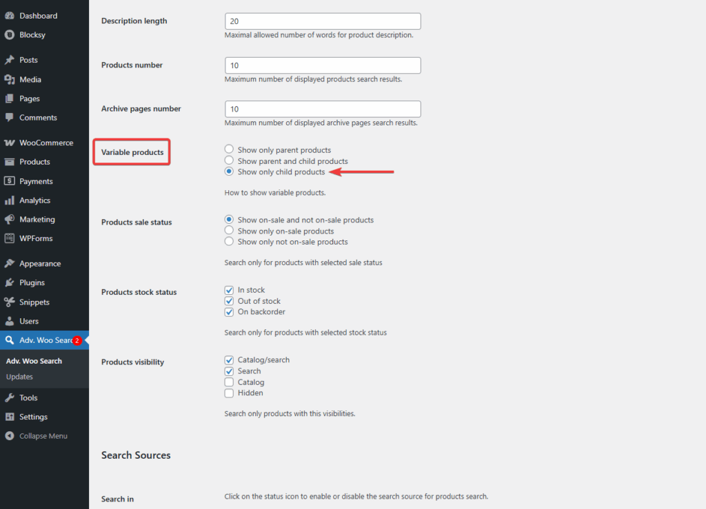 aws variable products show only child products - WooCommerce filter products by attributes