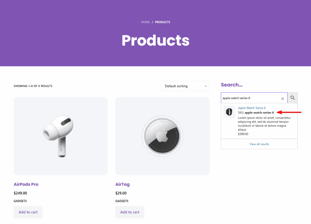 product sku search in woocommerce - WooCommerce search by SKU