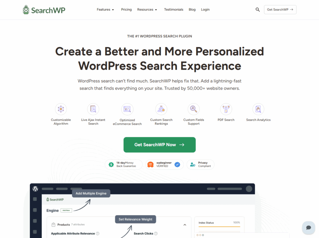 searchwp - woocommerce product search plugins