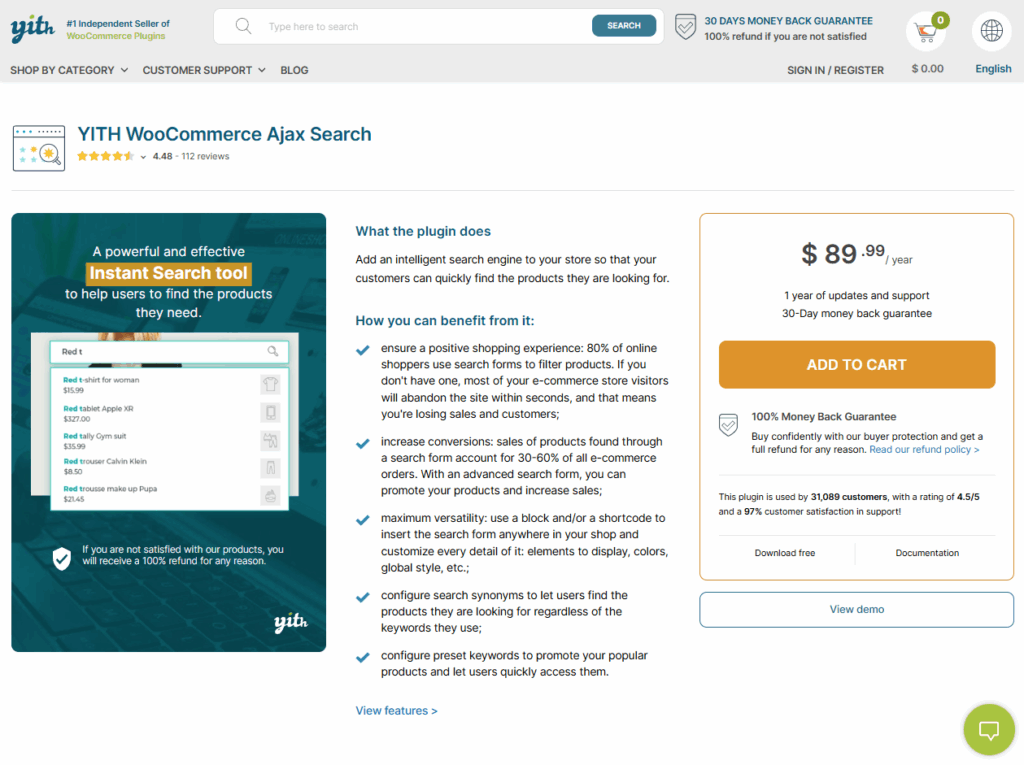 yith woocommerce ajax search - woocommerce product search plugins
