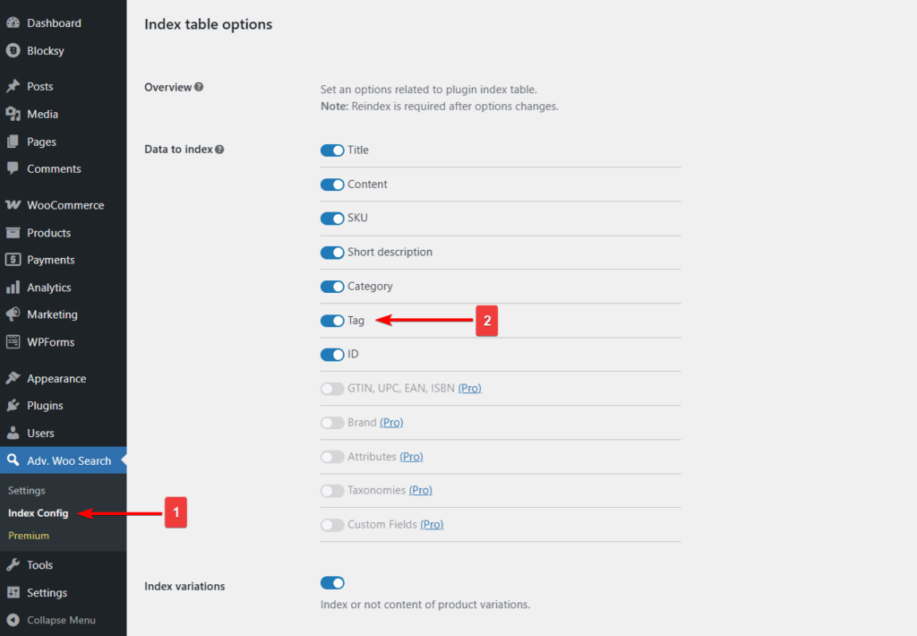 index config tag aws plugin