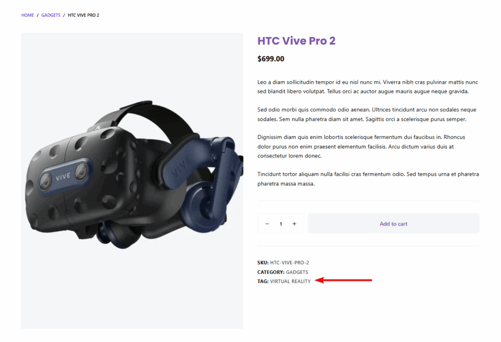 woocommerce product tags