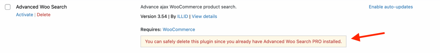 Message for free plugin version to safely remove it